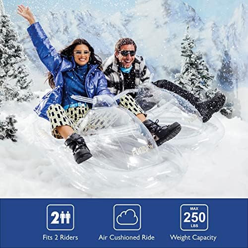 FUNBOY Winter Fun Inflatable Snowmobile, Single, Clear Single