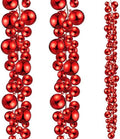 2 Pcs 6 ft Christmas Ball Ornament Garland, Red
