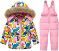 JiAmy Kids 2-Piece Snowsuit Puffer Jacket and Snow Pants