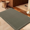 IM HOME Waffle Bath Mat Olive Green 24"x17", Boho Woven Modern Bath Mat Rugs, Absorbent Non Slip Bathroom Rugs, Soft Washable Bath Rugs with Tassels for Bathroom, Bedroom, Kitchen, Shower, Tub