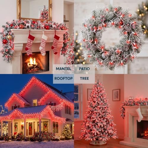 Joiedomi Christmas String Lights Indoor,100 Count Mini Red Light,21.4 FT Lighting Decor for Patio Dorm Classroom Bedroom Holiday Wedding Party Garland Birthday Festival,White Wire
