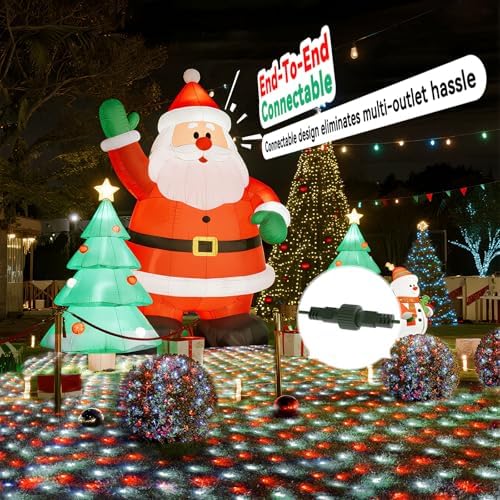 LitHome 14.8FT x 5FT Christmas Net Lights Outdoor Waterproof Connectable