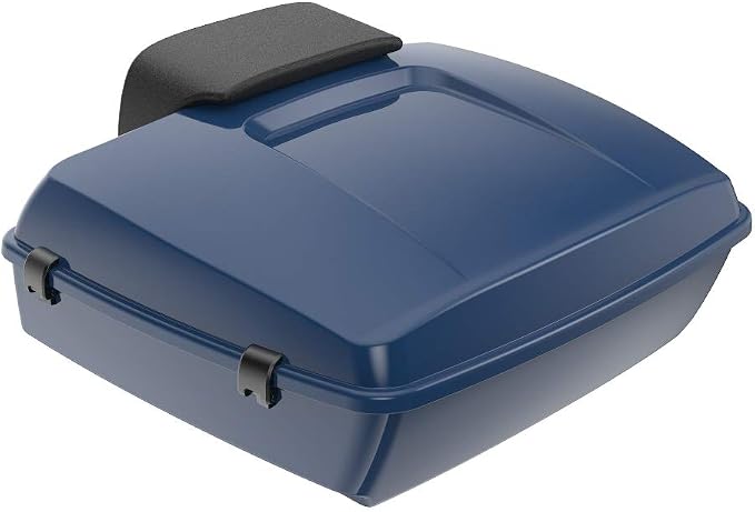 Advanblack Road Glide Tour Trunk Pack Billiard Blue Chopped Tour Trunk Pack Backrest Pad for '97-'25 Harley Touring Road King Street Glide Electra Glide CVO models