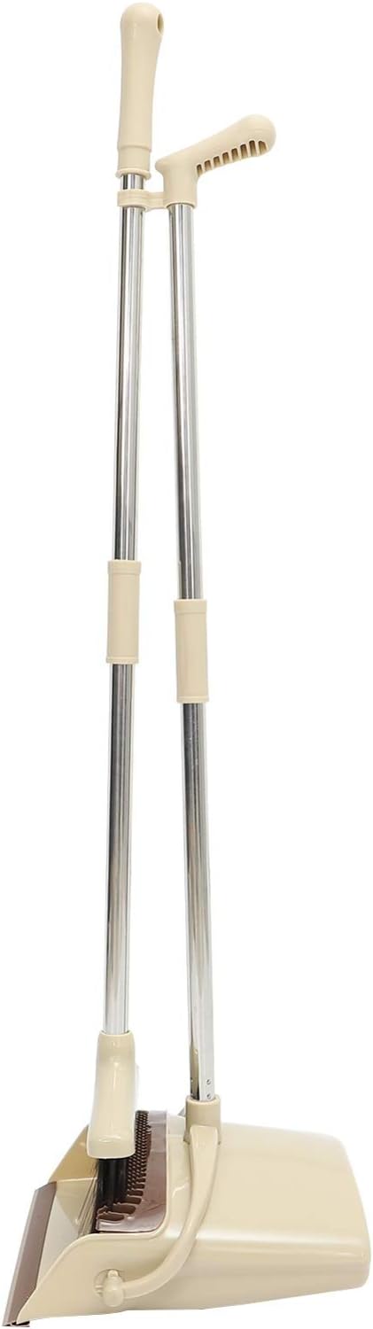 Wakauto 1set Broom and Dustpan Kit Cleaning Tool for Hair Removal for Indoor and Outdoor Use Fits Tight Spaces