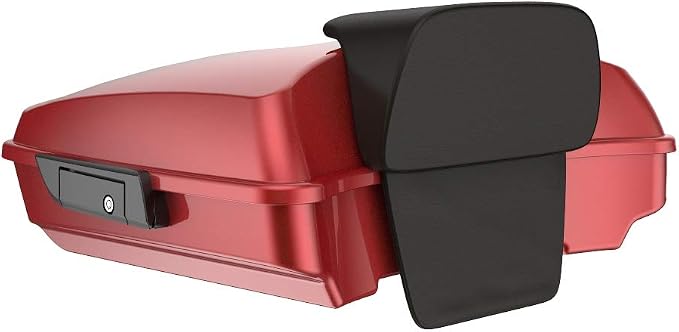 Advanblack Road Glide Tour Trunk Pack Ember Red Sunglo Razor Tour Trunk Pack Backrest Pad for '97-'25 Harley Touring Road King Street Glide Electra Glide CVO models
