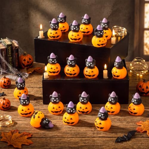 Thenshop 60 Pcs Halloween Pumpkin Cat Party Favors Trick or Treat Supplies