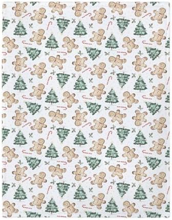 Sweet Christmas Trees Baby Blankets for Boy Girl Merry Christmas Treats Candy Fir Leaves Soft Flannel Nursery Bed Throws for Infant Toddler Crib Winter Holiday Swaddle Receiving Blankets 40x50inch