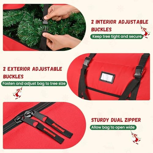 7.5 ft Christmas Tree Storage Bag - Heavy-Duty Waterproof, Dust-Proof, and UV-Proof, with Dual Zipper, Adjustable Straps, and Universal Wheels