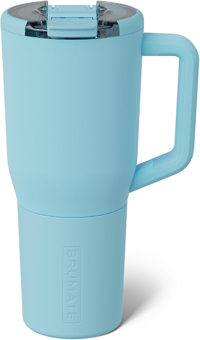 BrüMate Müv - 35oz 100% Leak Proof Insulated Coffee Mug with Handle & Lid - Stainless Steel Coffee Travel Mug - Double Walled Coffee Cup (Glacier)