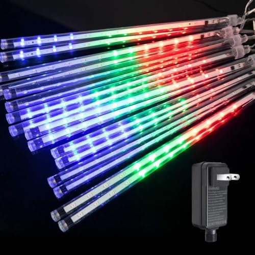 Outdoor Christmas Meteor Shower Lights 16Tube 384LEDs Dripping Icicle Light