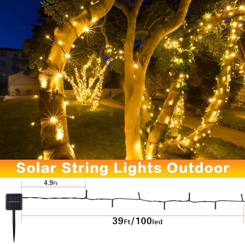 SyouHome Solar String Lights Outdoor, 4 Pack 400 LED Solar Christmas Lights