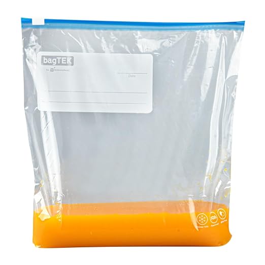 Restaurantware Bag Tek 1 Gallon Freezer Slider Bags 1000 Disposable Zipper Pouch Bags - Slide Zipper Expandable Bottom Clear Plastic Freezer Bags With Write-On-Label For Food Storage