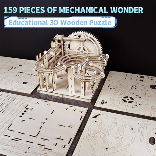 OZJAY 3D Puzzles for Adults, Dual-Track Marble Run Model Building Kit