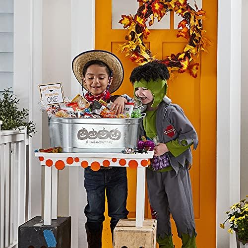 Let's Make Memories Personalized Beverage Tub - Halloween Party Décor - Trick or Treat Candy Bowl w/Stand - Ghost