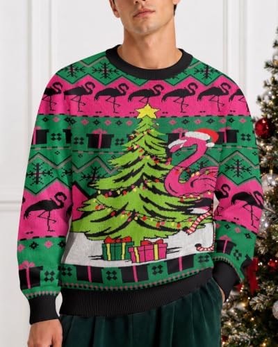 34HD Ugly Xmas Sweater–Funny Knit Christmas Sweater for Women & Men 2025, Long Sleeve Crewneck Holiday Pullover, Unisex Gift