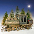 Zaer Ltd. Large Metal Christmas Train Commercial Decoration (16.25 Feet Long - Extra Large, Copper-Bronze Color)