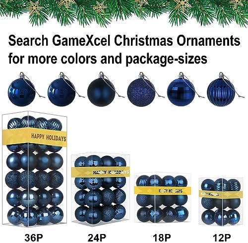 Navy Blue 8.0" Extra Large Christmas Balls Ornaments - Christmas Tree Decorations Shatterproof Shiny Hanging Balls for Birthday Holiday Wedding Decorations Set of 2pcs
