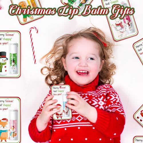 80 Pack Christmas Lip Balms Bulk Cute Christmas Party Gifts Favors