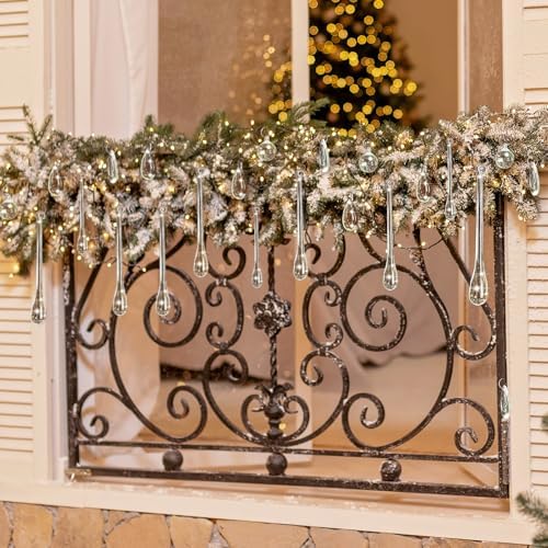 Vercraft 200 Pcs Christmas Tree Acrylic Hanging Ornaments, Clear