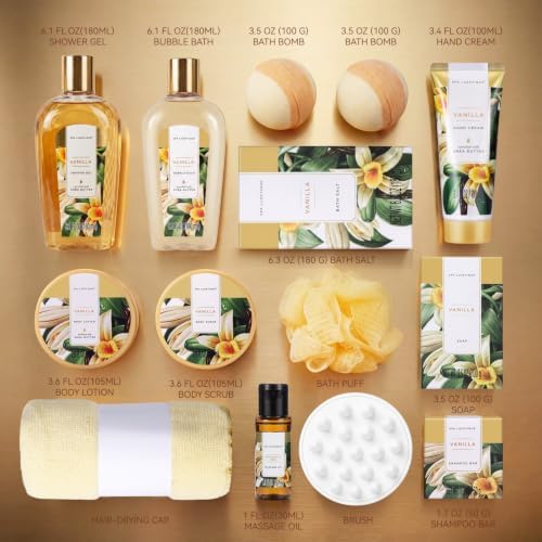 Spa Luxetique Vanilla 15pc Spa Gift Baskets Gifts for Women