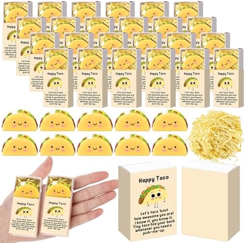 24 Sets Positive Gifts Taco Mexican Party Favors with Boxes
