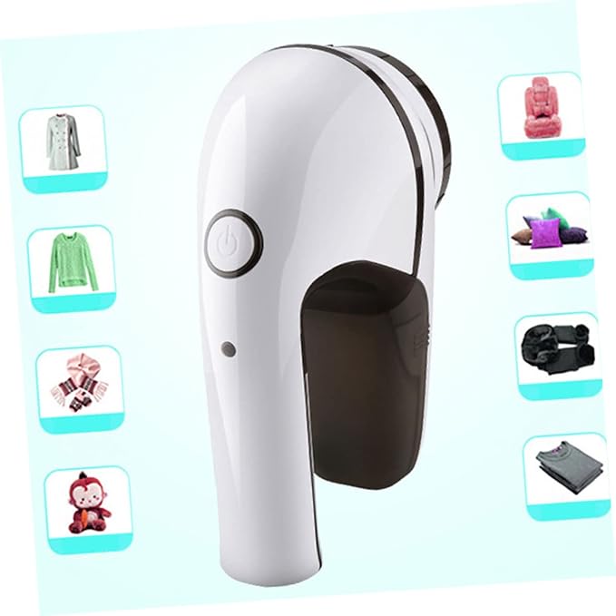 Rechargeable Electric Lint Remover for Garments and Fabrics 1400 mAh | Portable Fuzz Remover, Ergonomic ABS Body, White Finish, Battery Included, DIY Supplies Use