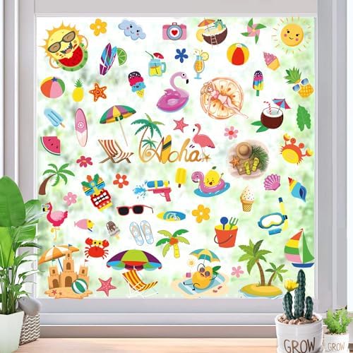 Summer Decorations Window clings for Glass Windows Summer Window Stickers