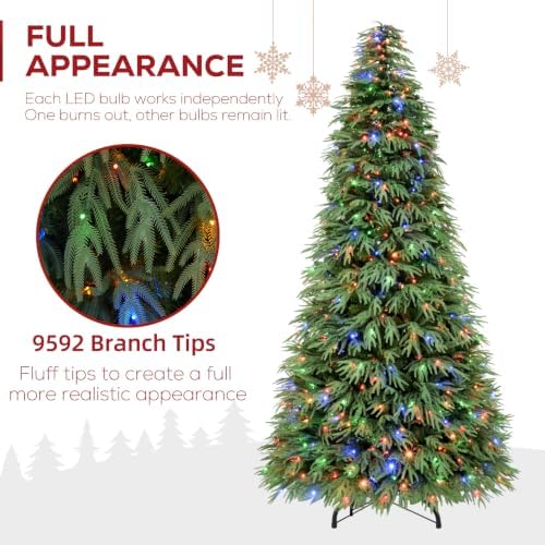 Hykolity 9 ft Prelit Premium Christmas Tree with 700 Multicolor LEDs
