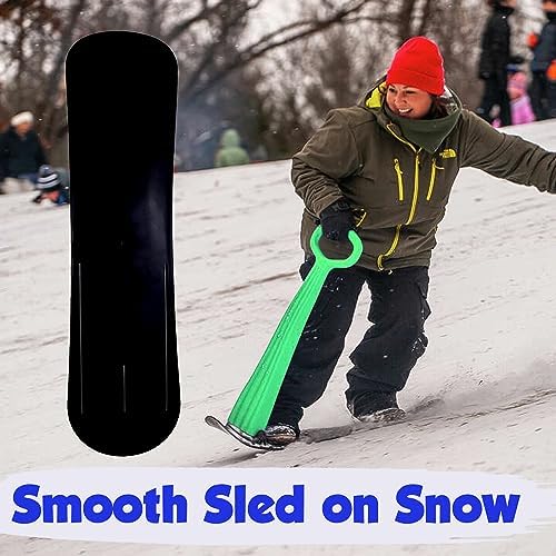 Slippery Racer Kids Lightweight Compact Foldable Downhill Outdoor Winter Ski Scooter Snow Sled (2 Pack)