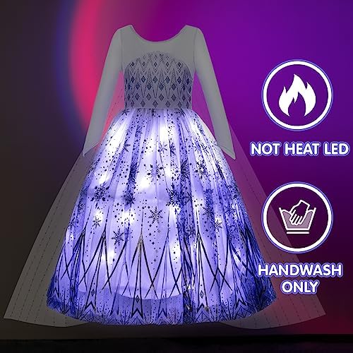 Light Up Princess Costume for 3-9 Ages girls Halloween dress up