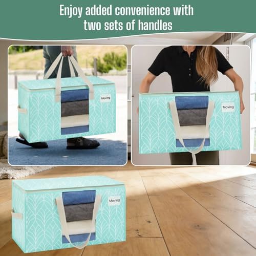 VENO Moving Bags, Wide Open Top, Clear Window, Evergreen, 10 Pack