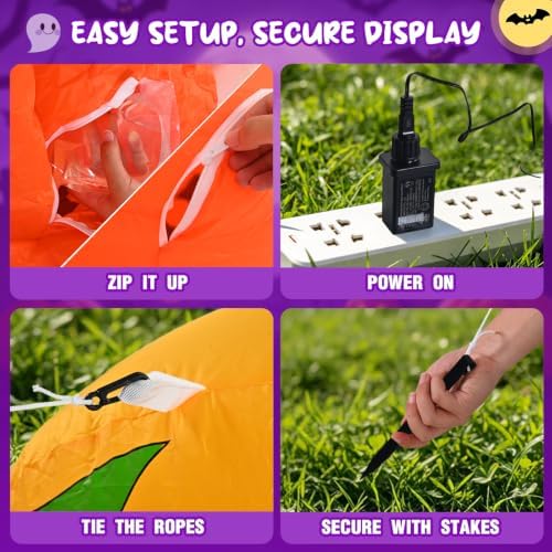 10FT Halloween Inflatables Pumpkin Ghost Combo Decorations