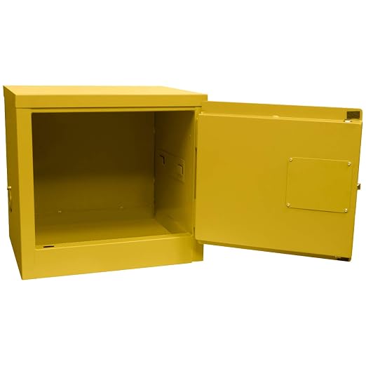 Jamco 6 Gallon Safety Steel Under Counter Metal Storage Cabinet for Flammable Liquids with Manual Closing Doors, Non Forkliftable, 23-Inch x 18-Inch x 22-Inch, Yellow | Under-Counter Steel Flammable Storage Cabinet, Lockable Doors, 23"W X 18"D X 22"H, ...