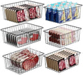 iSPECLE Freezer Organizer Bins - For 16 Cu Ft Upright Freezer, 6 Pack Black