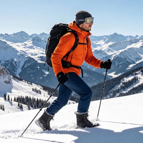 Spesoul Snow Boots for Men Winter Boots Warm Wide Waterproof Lightweight