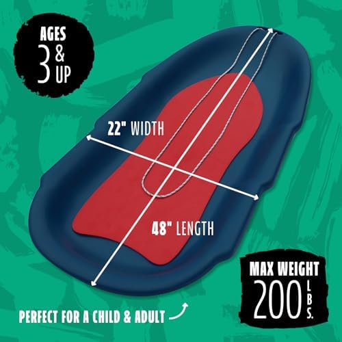 Flexible Flyer Roto Molded Snow Sled for Adults & Kids. Heavy Duty Plastic SNO Slider