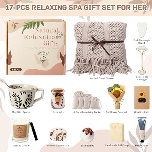 Birthday Gift for Women, Get Well Soon Self Care Package, Unique Spa Gift Basket Thank You Gifts for Mom Grandma Wife Best Friend Sister Her Mothers Day