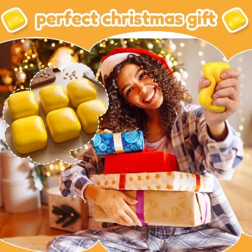 Meooeck 12 Pcs Butter Toast Fidget Balls for Adults Party Favors