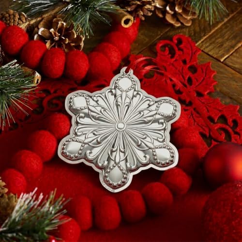 Wallace 2026 Silver-Plated Snowflake Ornament 6th Edition Annual Collectible - Keepsake Box and Velvet Pouch Included - Holiday Tree, Mantel, and Gift Decoration
