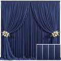 4 Panels Navy Blue Backdrop Curtain for Parties Wrinkle Free Photo Curtains Backdrop Drapes Fabric Decoration for Wedding Birthday Party Baby Shower 20ft(W) x 10ft(H)
