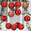 Poen 12 Pcs 6 Inch Elegant Christmas Ball Ornaments Shatterproof