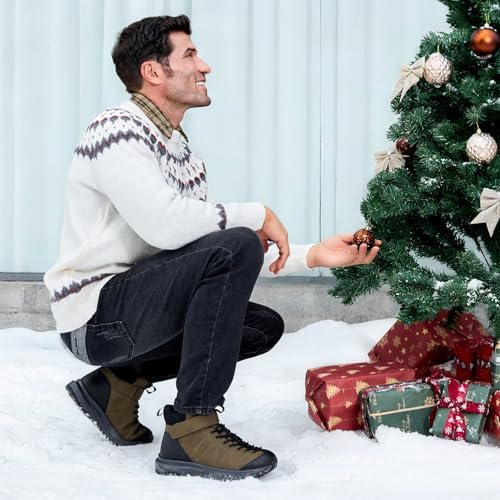FitVille Wide Winter Boots for Men Warm Fur Lined Snow Boots
