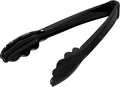 Restaurantware Tongs 100 Pack Of 7 1/2” Heavy-Duty Plastic Kitchen Tongs with Scalloped Edges Disposable Black Serving Utensils for Hot And Cold Foods Catered Events, Weddings, or Buffets