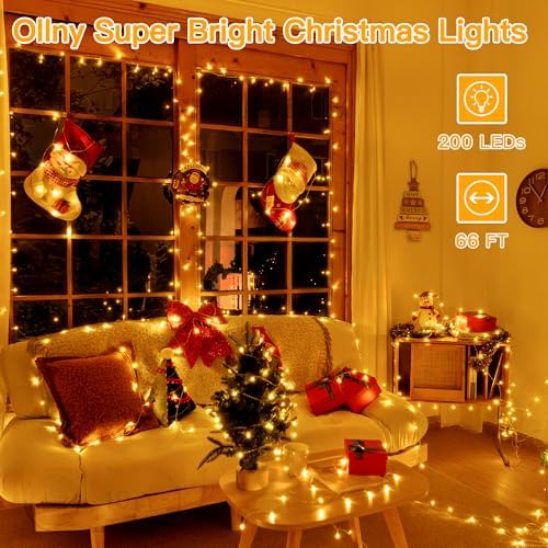 Ollny 200LED Color Changing Christmas Lights Christmas Lights with Remote