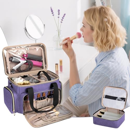 GDNasist Large Makeup Bag, Portable Travel Makeup Bag Organizer