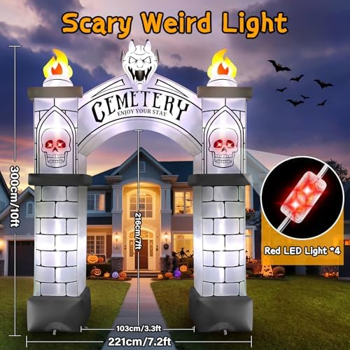 Kalolary 10FT Tall Halloween Archway Inflatables