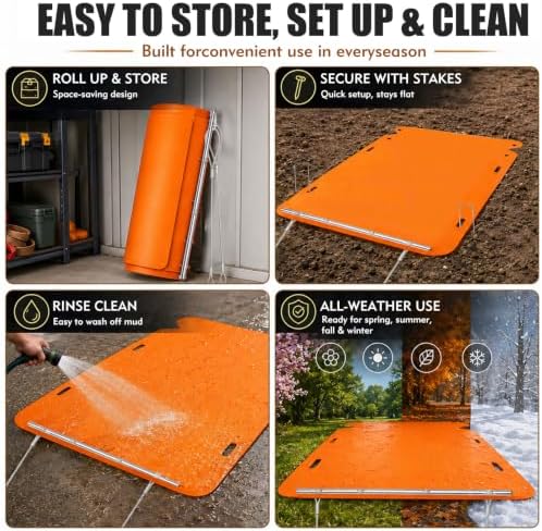 Heavy Duty Yard Drag Sled, 90 x 47 Inch, Cargo Net & Stakes