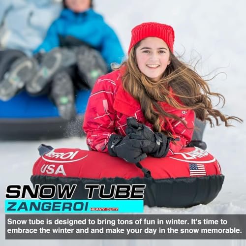 Snow Tube Snow Tubes for Sledding Heavy Duty 47 inch Snow Sleds for Kids and Adult Heavy Duty Snow Sleds for Adults Inflatable Snow Tube for Kids with Snow Tube Cover