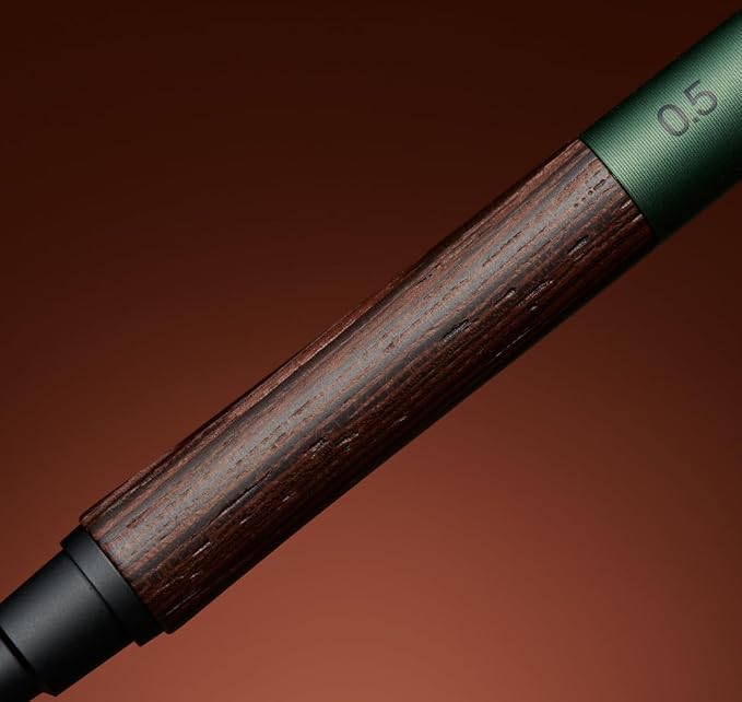 KURUTOGA Mitsubishi Pencil Mechanical Pencil Wood 0.5mm Steel Gray M5KW1P.23 With Original Stylus Ballpoint Touch Pen