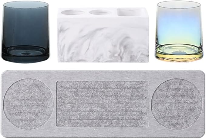 Toothbrush Rack Bathroom Countertop Toothbrush Holder Multi-Function Toothbrush Holder with Three Sinks for Toothpaste Storage Bathroom Toothbrush Holder(A)